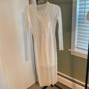 White Pearl and rhinestone dress